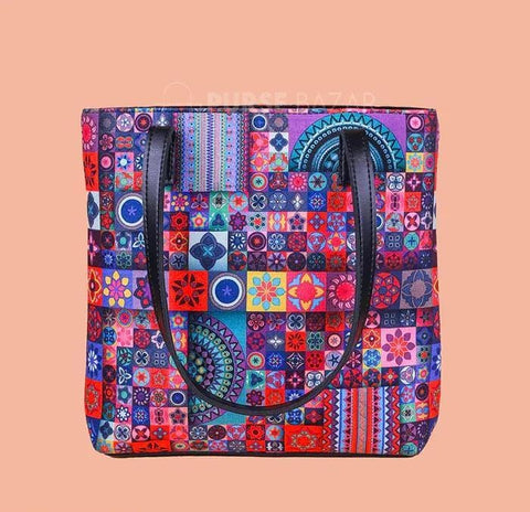 PU Leather Printed Shoulder Bag